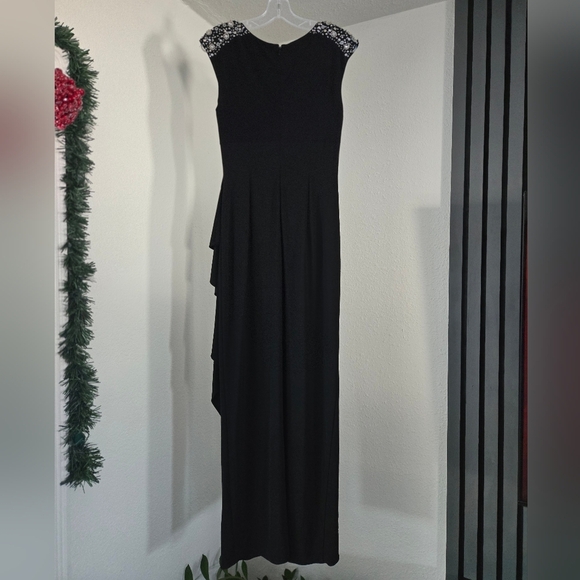 Alex Evening Womens Formal Wrap Style Dress With Crystal Shoulder In Size 4 - Picture 15 of 16